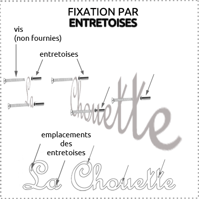 Nom de maison en fer forg paisseur 6mm en caractres French Script 120x45mm fabriqu par www.noms-enseignes.com