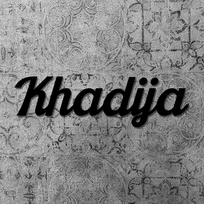 Nom de maison en fer forg  lettres Khadija 170x120 mm Fer forg 6mm Choix sur catalogue caractres Khadija 5033