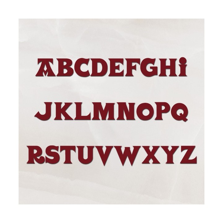 Caractères Vasca Basque avec Thermolaquage Rouge Basque en supplément pour vos noms de maison ou commerce 6 mm d'épaisseur