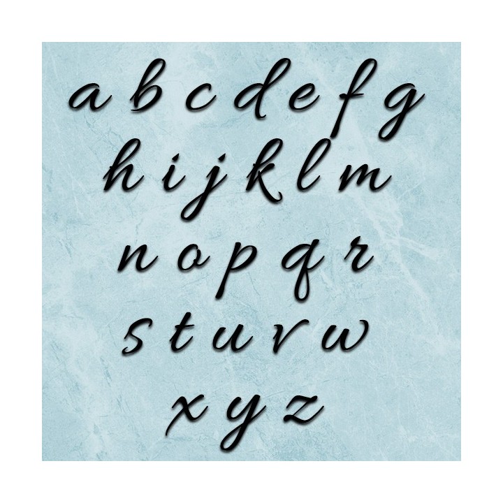 Lettres minuscules en caractères Allura 120x55 à 170x82 mm 6 mm d'épaisseur  pour nom de maison en fer forgé