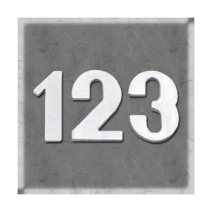 Numéros de rue ou de porte, chiffres en laiton nickelé mat hauteur 120 mm