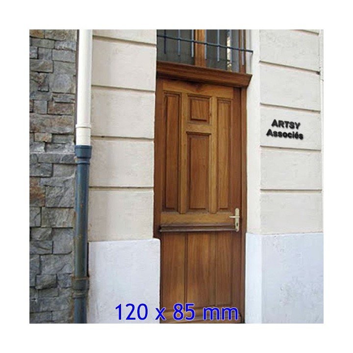 Lettres en Arial pour votre nom de maison ou de commerce en fer forgé, 6 mm d'épaisseur. Hauteur 120 x 85 mm