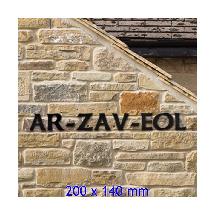 Lettres pour nom de maison en fer forgé en caractères Kermor avec lettres hauteur 200 x 140 mm 6 mm d'épaisseur