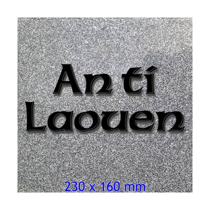 Caractères Celtic avec lettres hauteur 230 x 160 mm 6 mm d'épaisseur