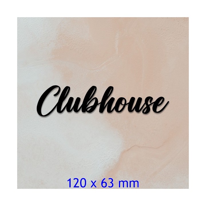 Nom de maison en fer forgé, caractères Clubhouse de 120 x 63 mm en 6 mm d'épaisseur