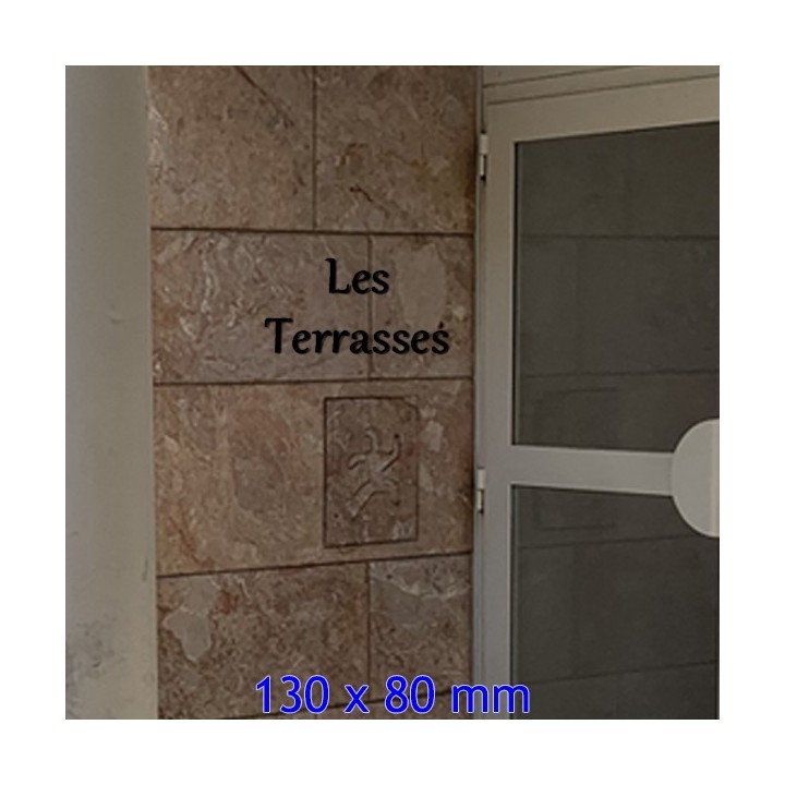 Lettres pour nom de maison en fer forgé en caractères Gabriola hauteur 130 x 80 mm 6 mm d'épaisseur