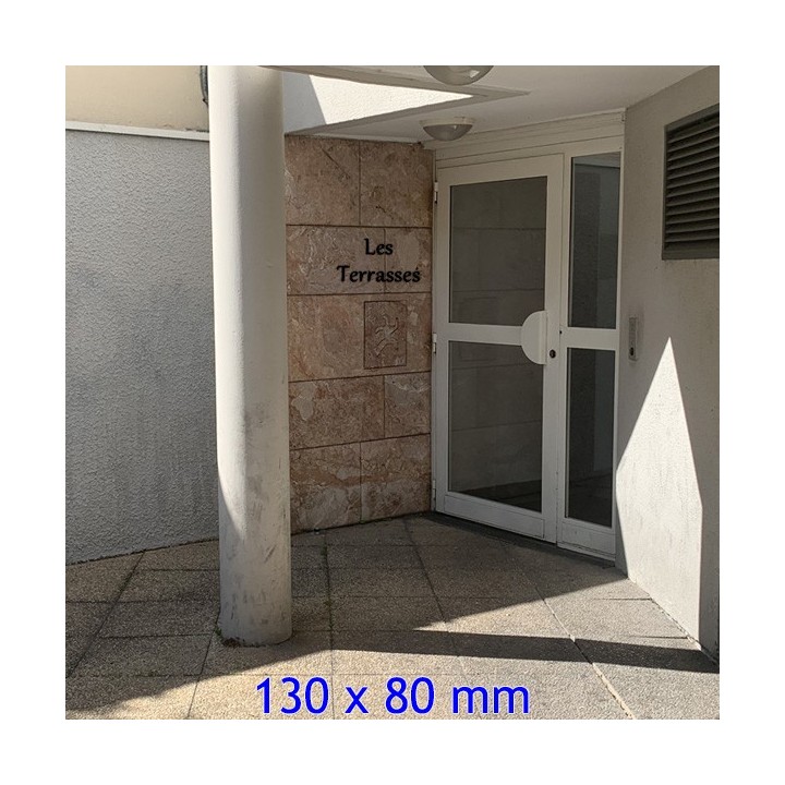 Lettres pour nom de maison en fer forgé en caractères Gabriola hauteur 130 x 80 mm 6 mm d'épaisseur