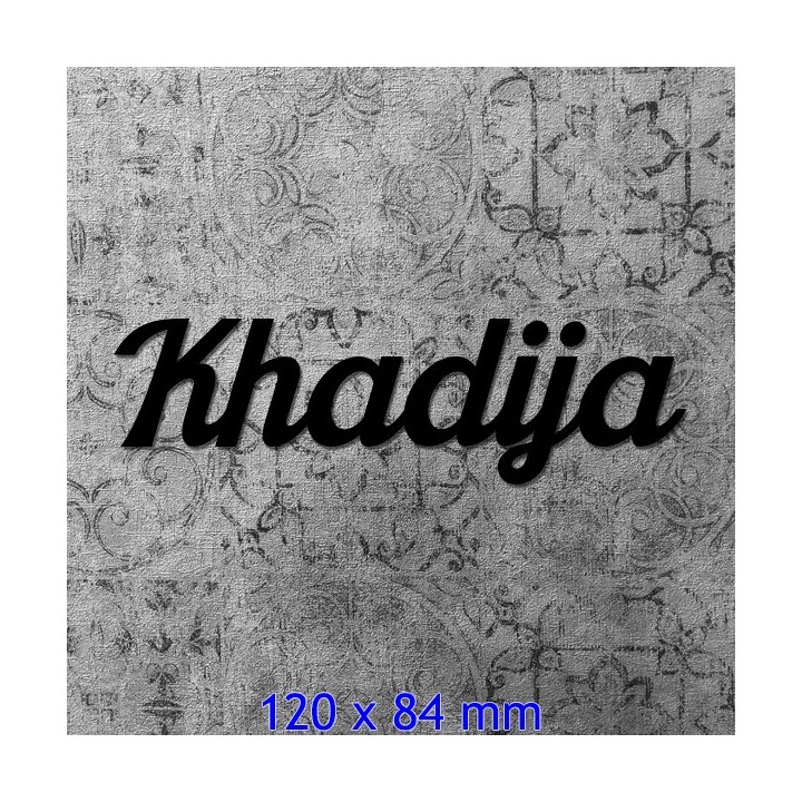 Lettres pour nom de maison en fer forgé en caractères Khadija lettres de 120 x 84 mm 6 mm d'épaisseur