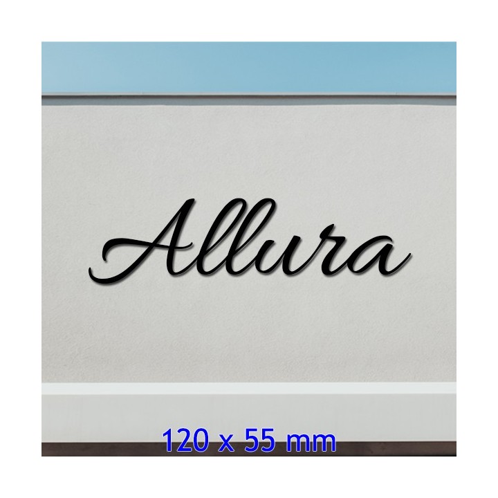 Lettres en caractères Allura 120 x 55 mm 6 mm d'épaisseur pour nom de maison en fer forgé