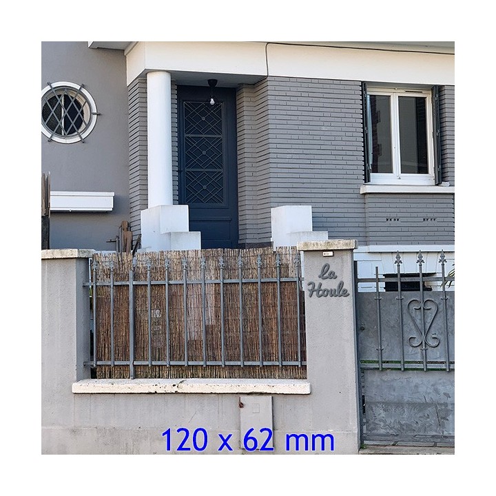 Lettres pour nom de maison en caractères Pacifico avec des lettres hauteur 120 x 62 mm 6 mm d'épaisseur