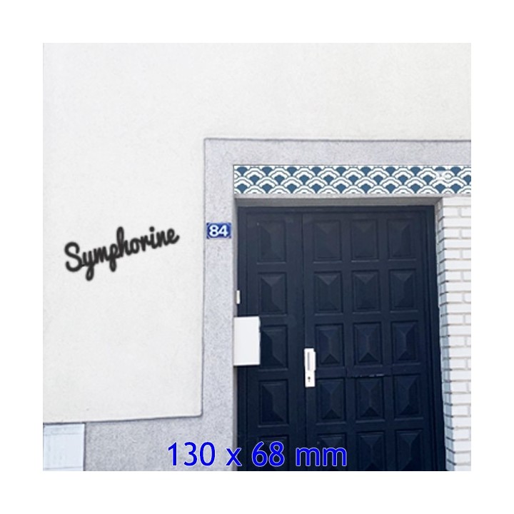 Lettres pour nom de maison en caractères Pacifico avec des lettres hauteur 130 x 68 mm 6 mm d'épaisseur