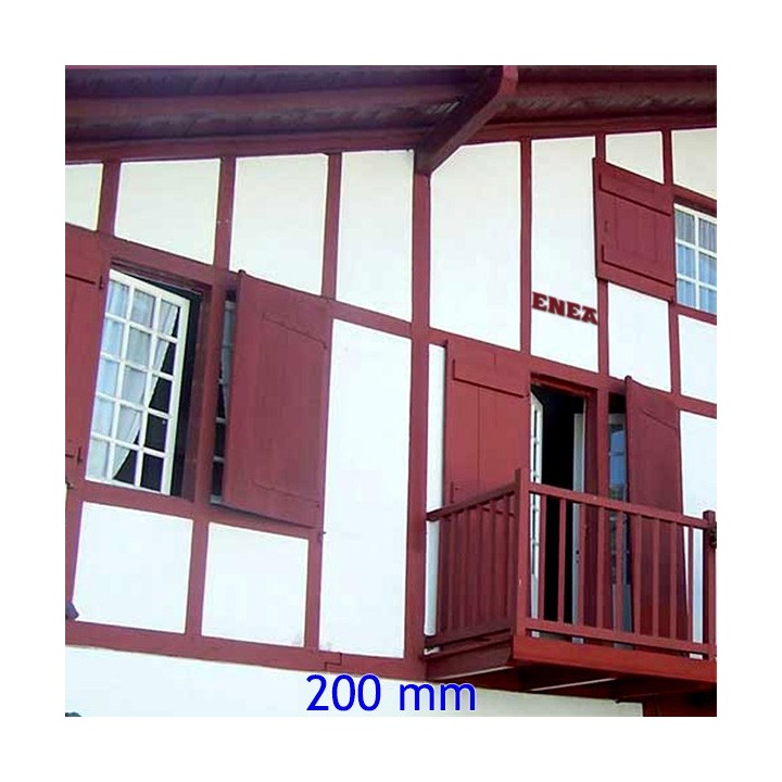 Nom de maison en fer forgé avec caractères Vasca Basque, 200 mm de hauteur, 6 mm d'épaisseur. Thermolaquage rouge