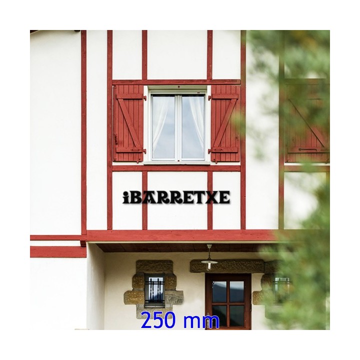 Nom de maison en fer forgé avec caractères Vasca Basque, 250 mm de hauteur, 6 mm d'épaisseur.
